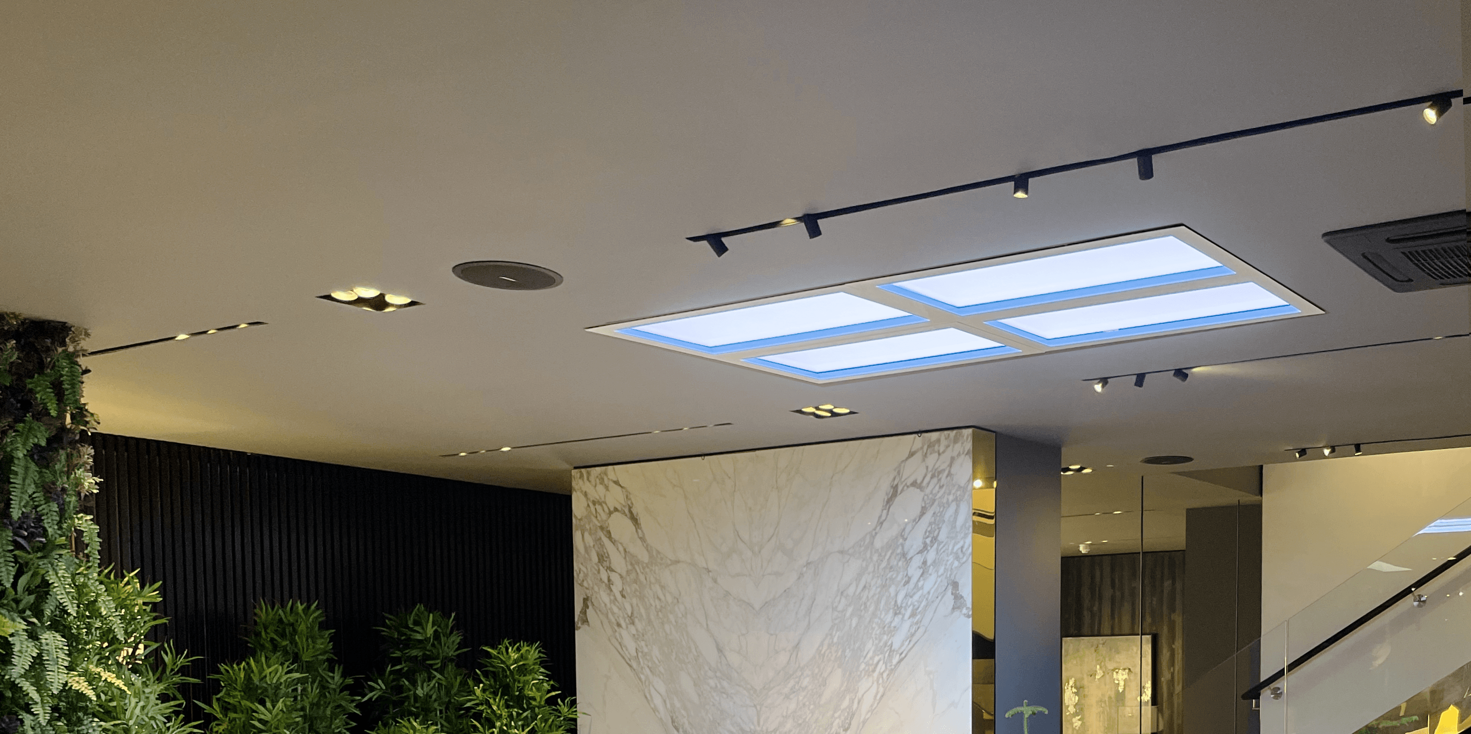 Virtual Sun installation in the Minotti showroom in London.