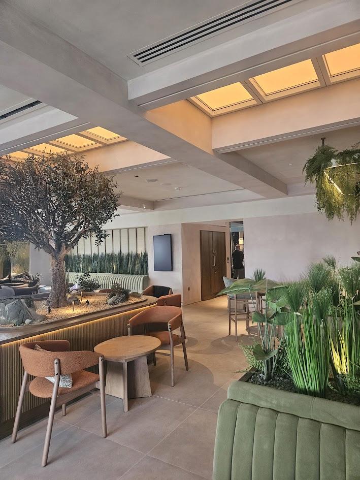 Circadian Sky 2x4 installed on the ceiling of an airport lounge area.