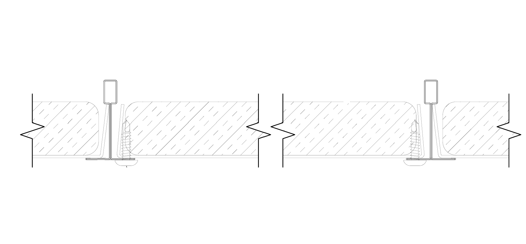 BHG - Security grid ceiling cross-section with Torx fasteners (ceiling system detail)