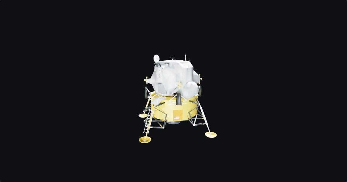 The Apollo Lunar Module against a dark background