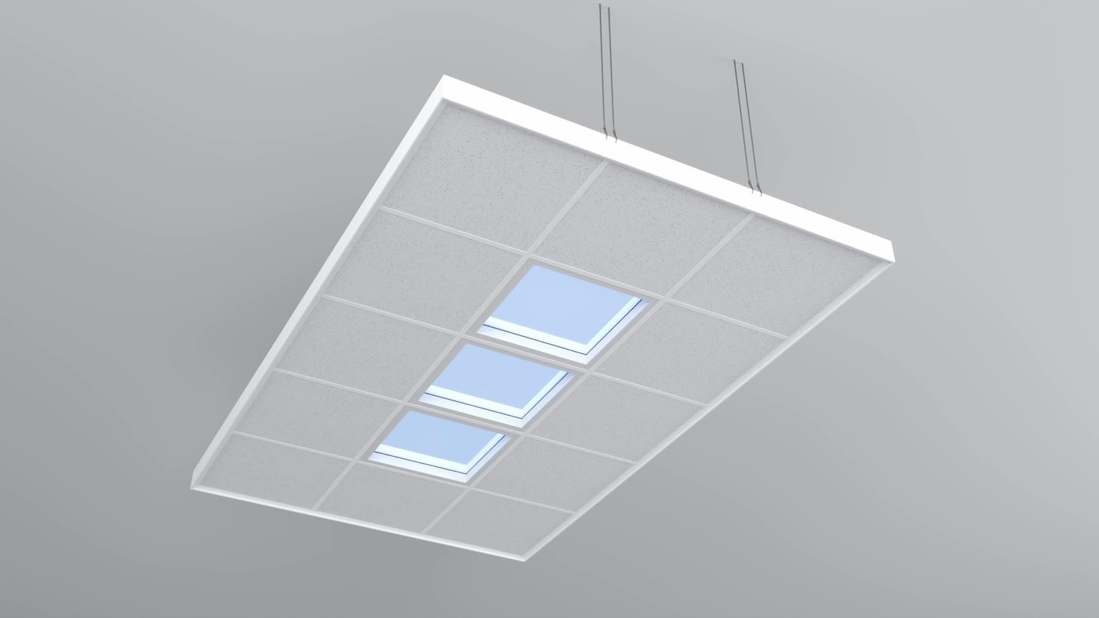 Circadian Sky Clouds suspended from an open ceiling.