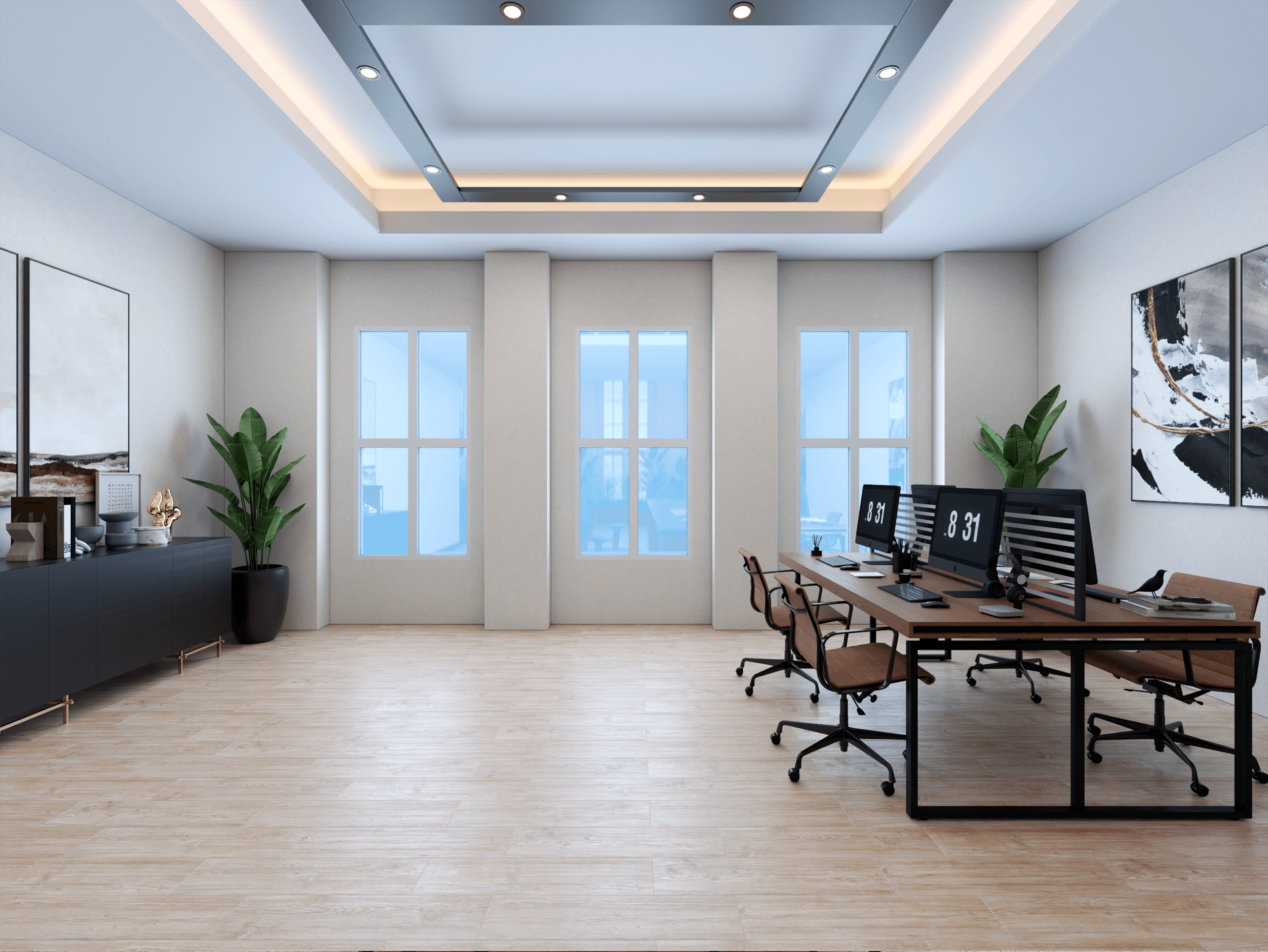 Circadian Sky Window panels in modern office with workstations