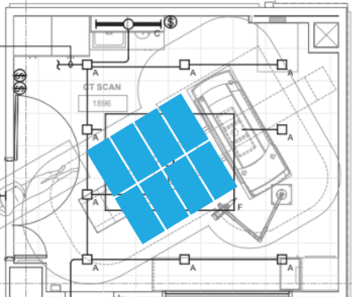 Innerscene Virtual Sun Model A7 aligned with CT scan bed