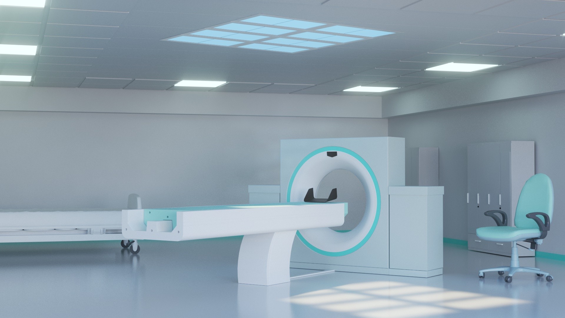 Innerscene Virtual Sun Model A7 CT scan aligned with aeiling side view