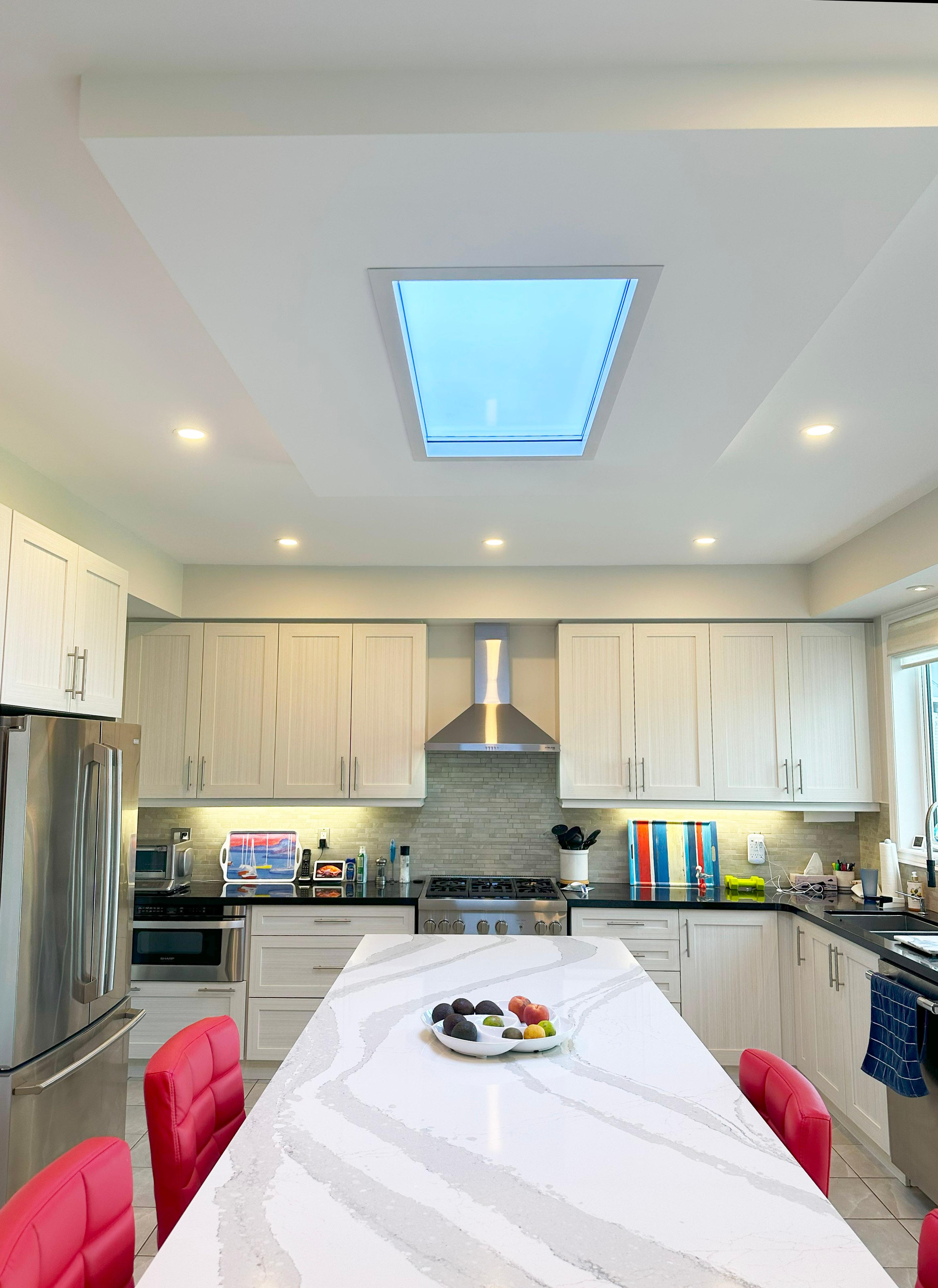 Artificial skylight in residential kitchen