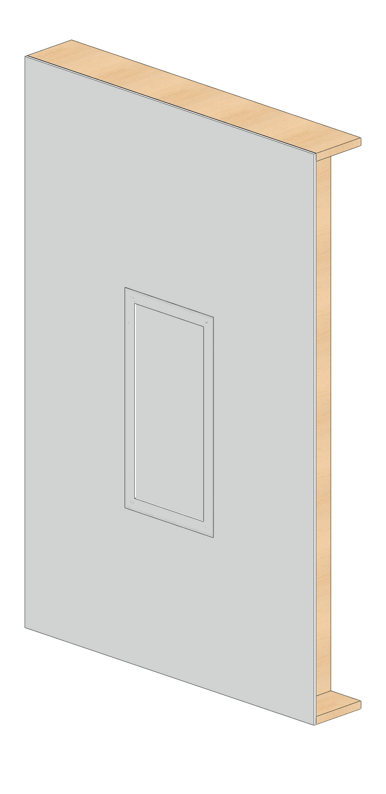 Stud wall with fixture trim installed
