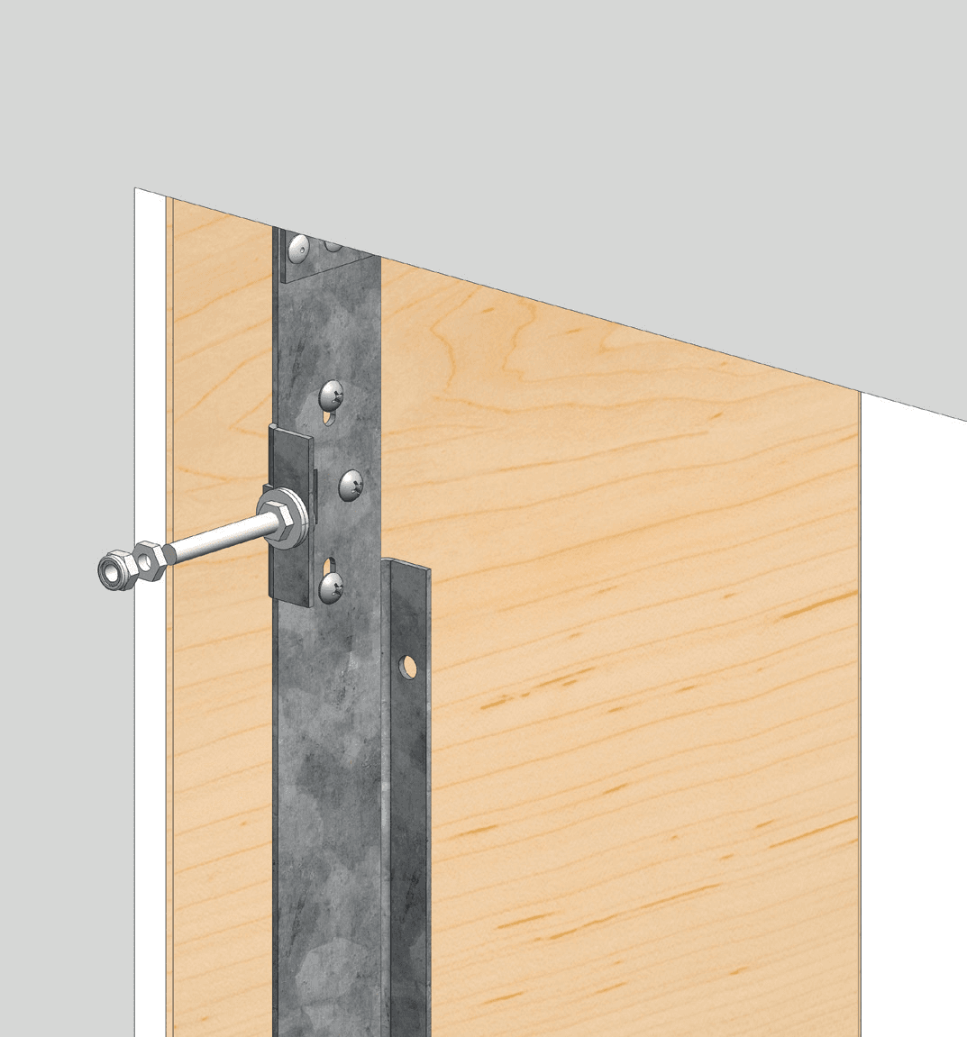 Close-up view of NC Housing fixed into niche