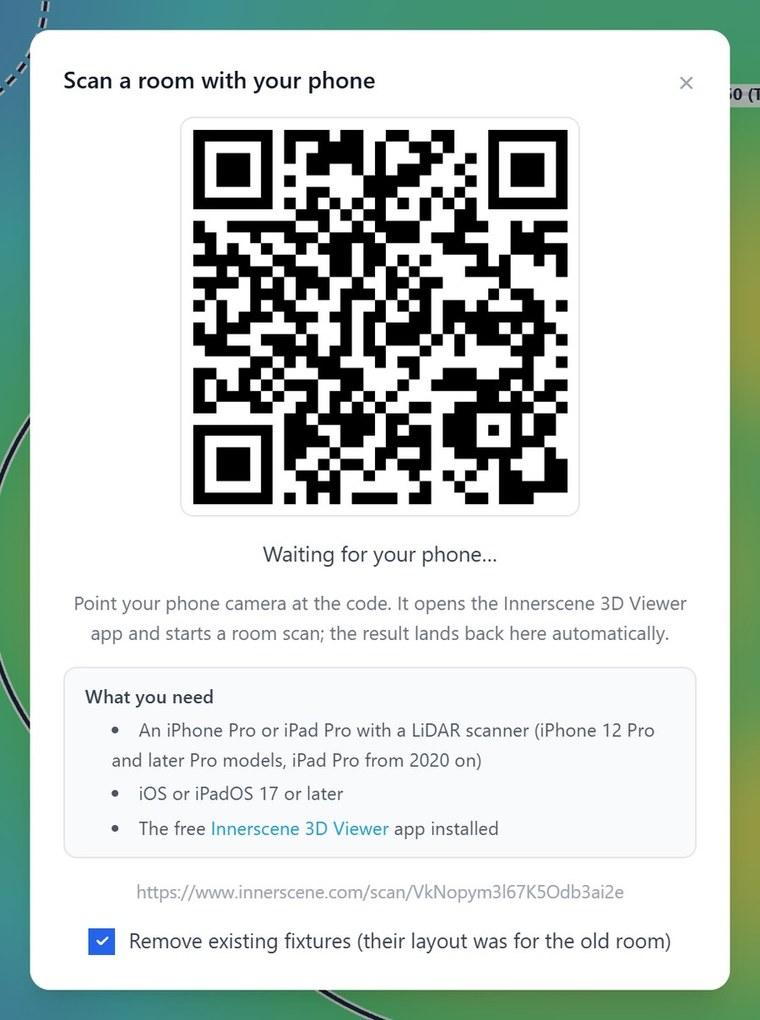 The Circadian Lab dialog showing a QR code, a waiting status line and the hardware requirements