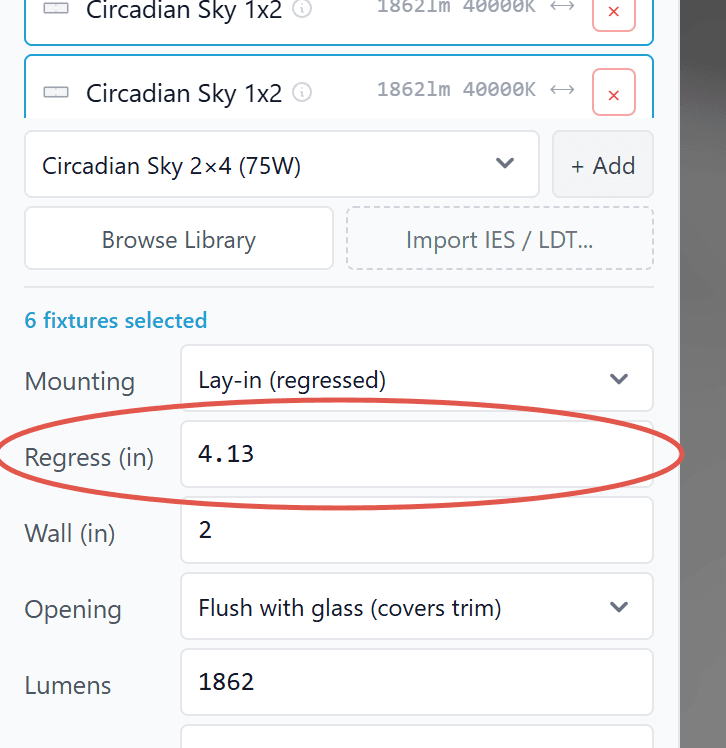 Circadian Lab sidebar with the Regress input circled
