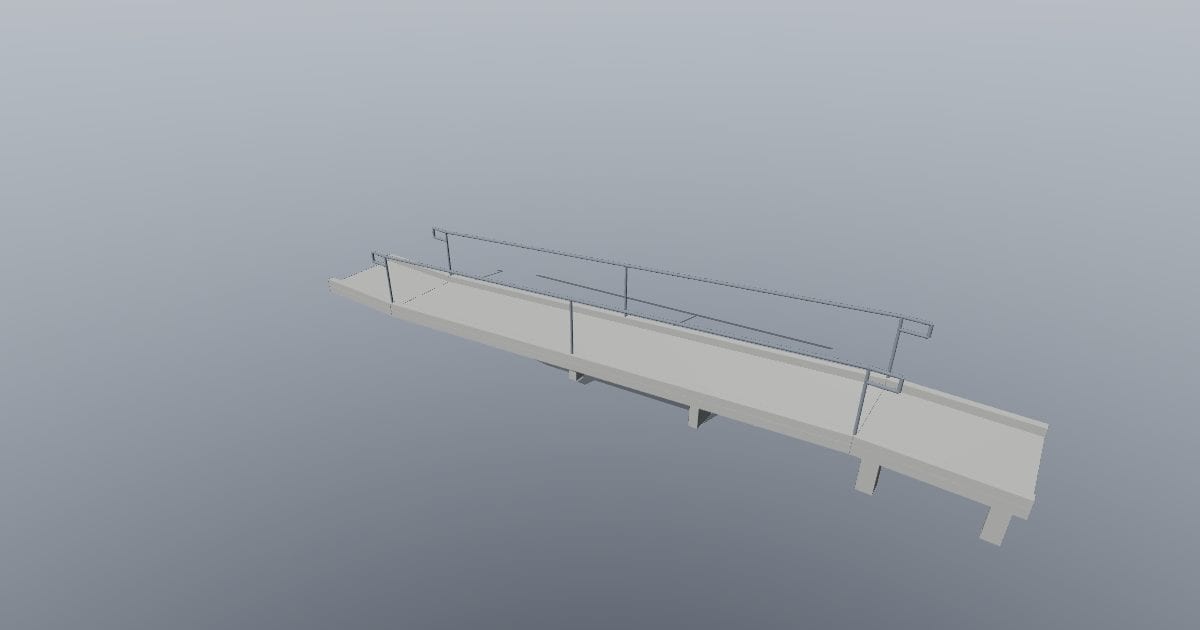 1:12 straight ramp with landings and handrails