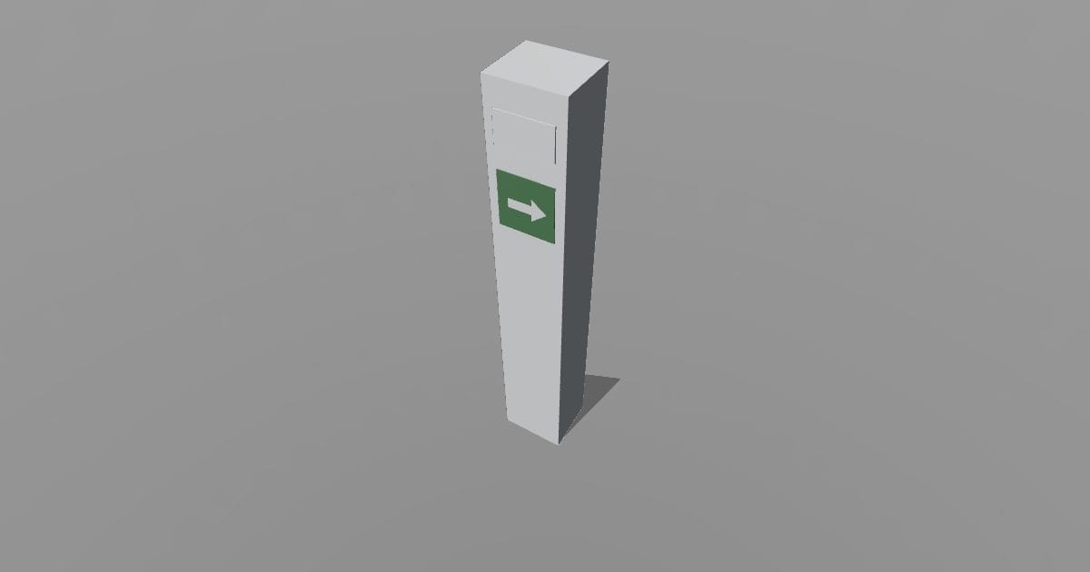 1 m emergency wayfinding bollard