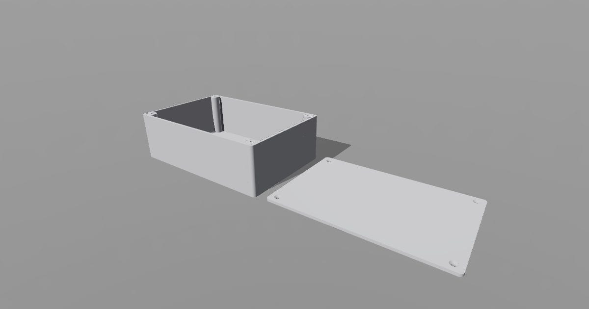 150 x 100 x 50 mm project box - lid aside