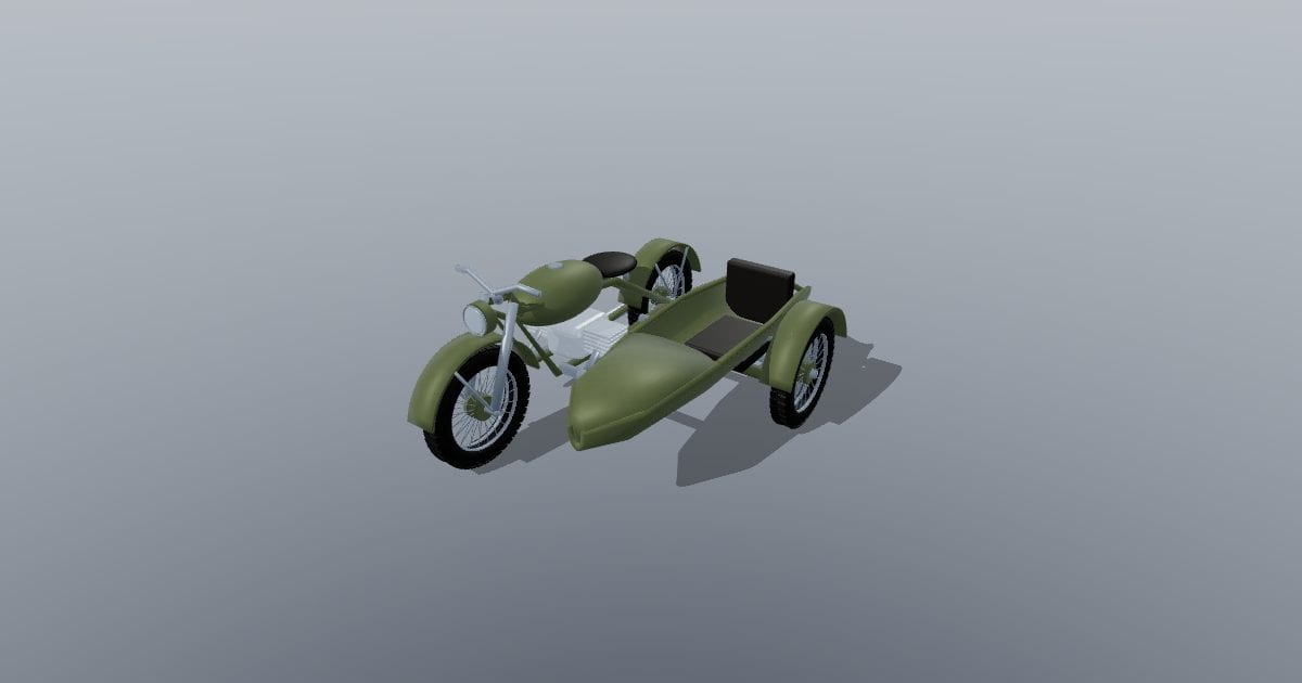 1940s motorcycle with sidecar