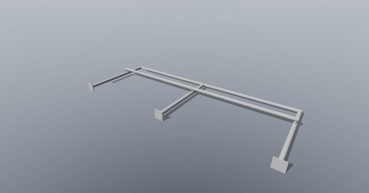 2.4 m dual-height accessible handrail (DXF (3D faces))