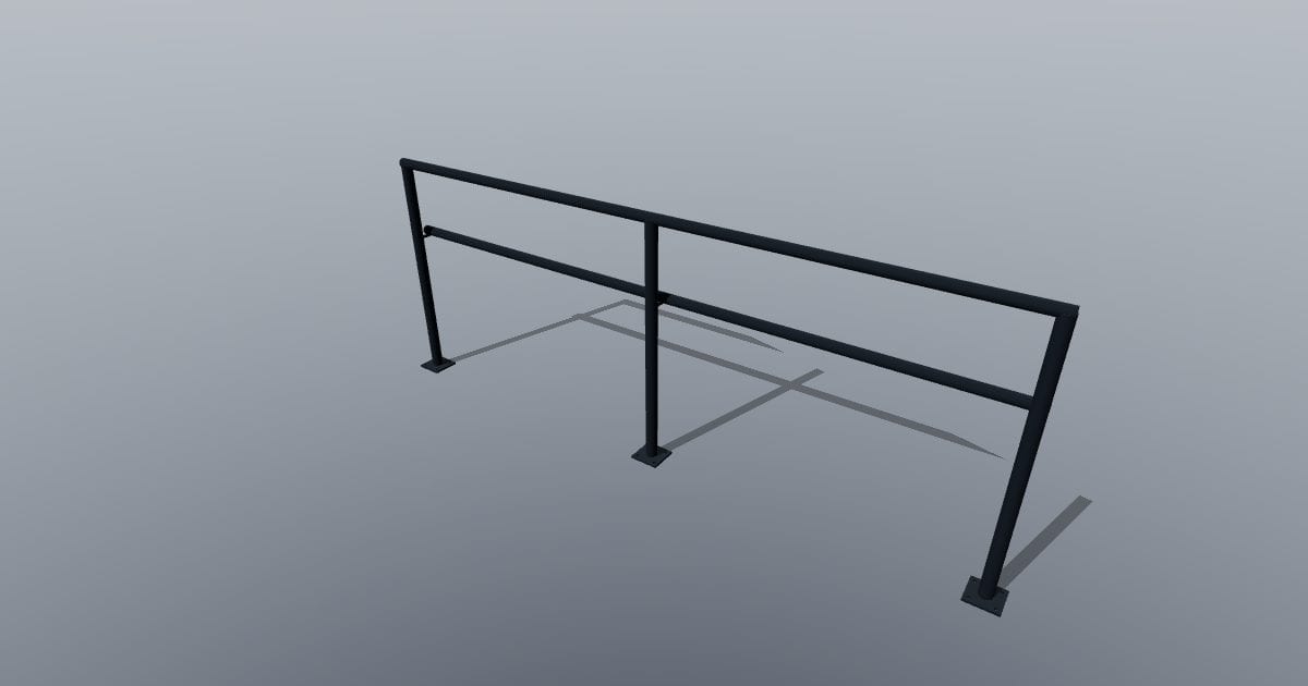 2.4 m dual-height accessible handrail (FBX)