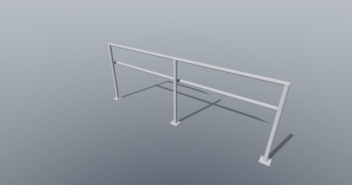 2.4 m dual-height accessible handrail (OBJ)
