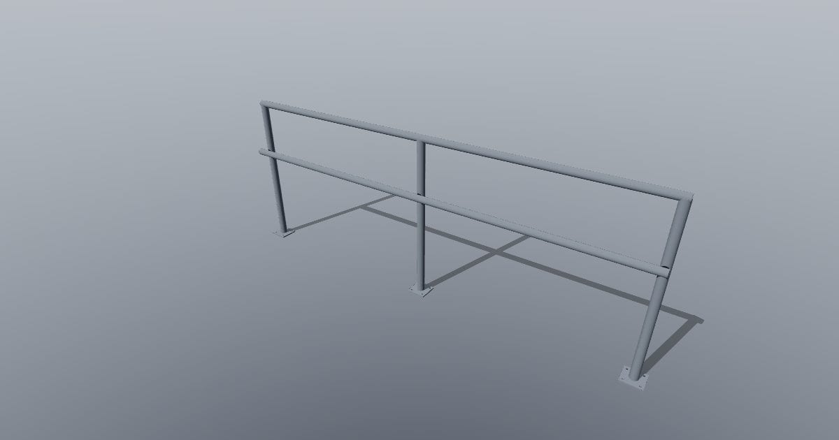 2.4 m dual-height accessible handrail (PLY)