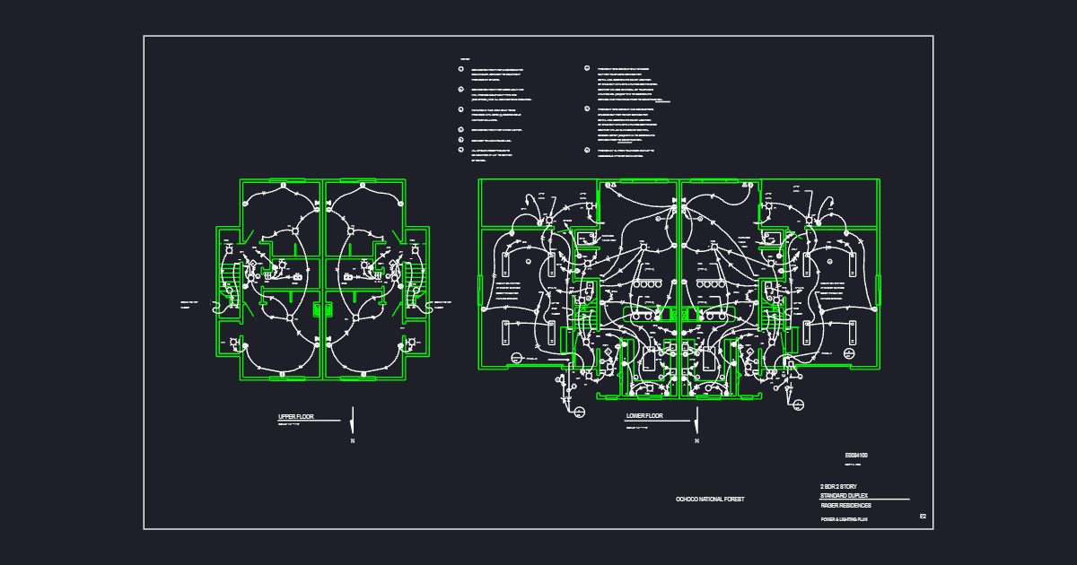 2 BDR 2 Stry Stndrd Duplex Pwr & Lghtng Plan (USFS E0084100)