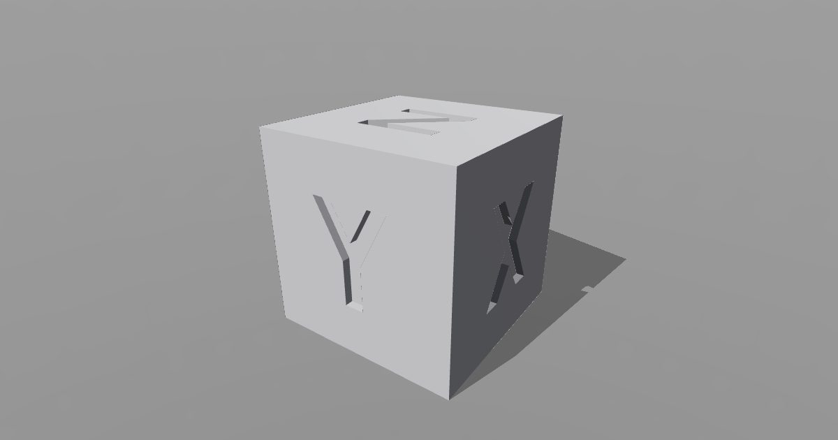 20 mm XYZ calibration cube