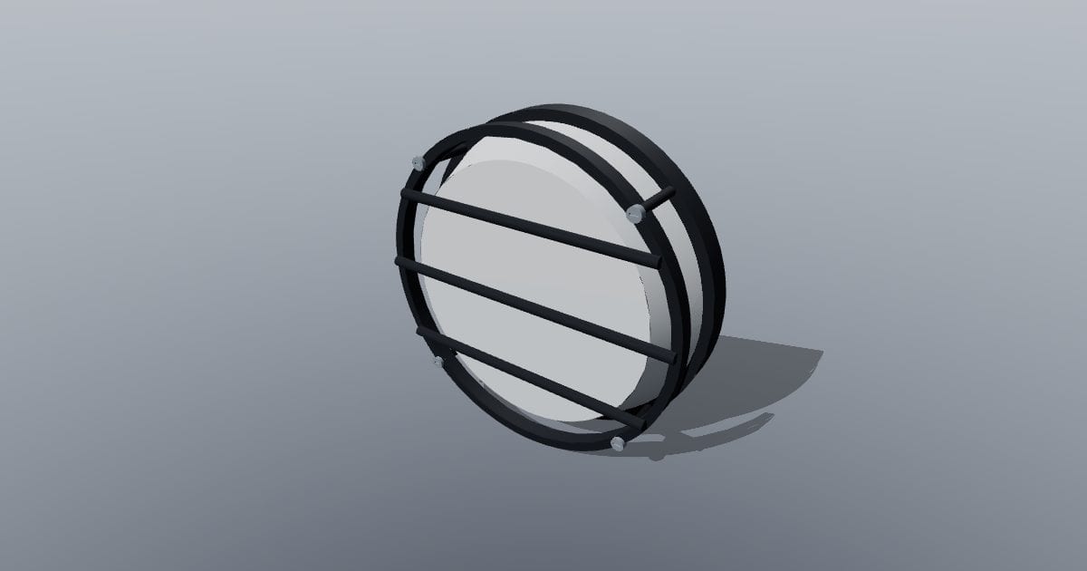 250 mm guarded bulkhead light