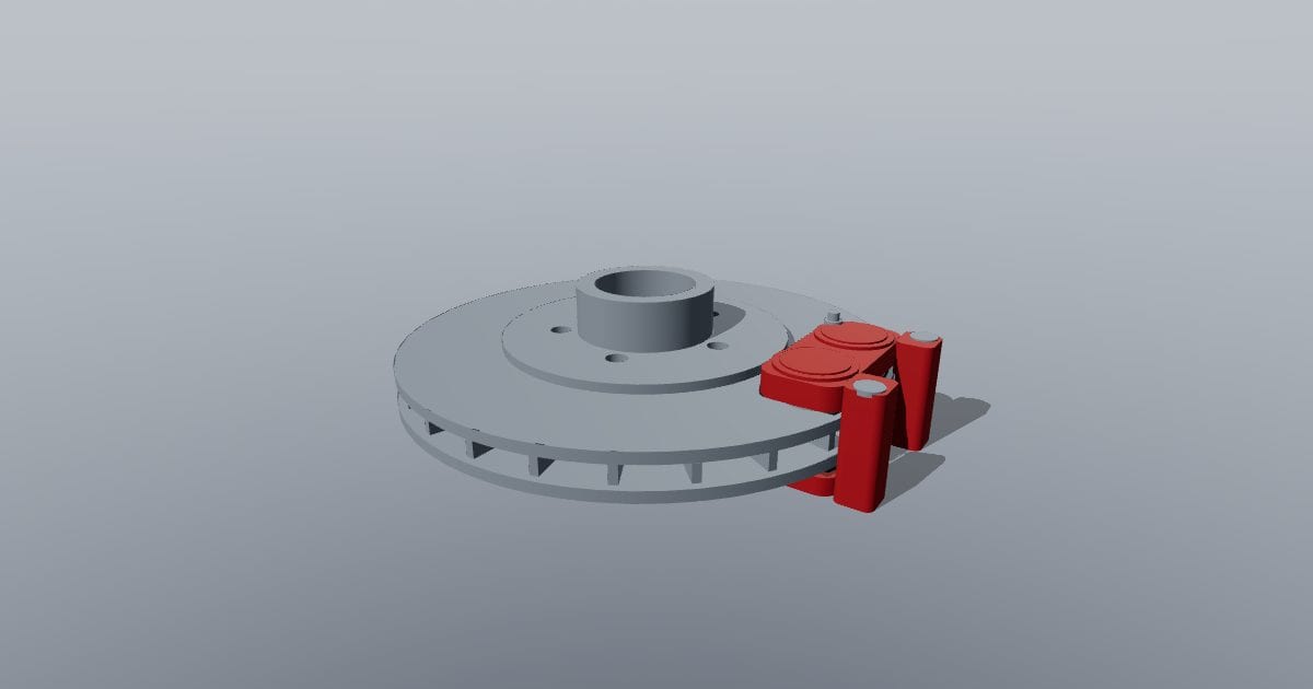 320 mm vented brake disc with caliper