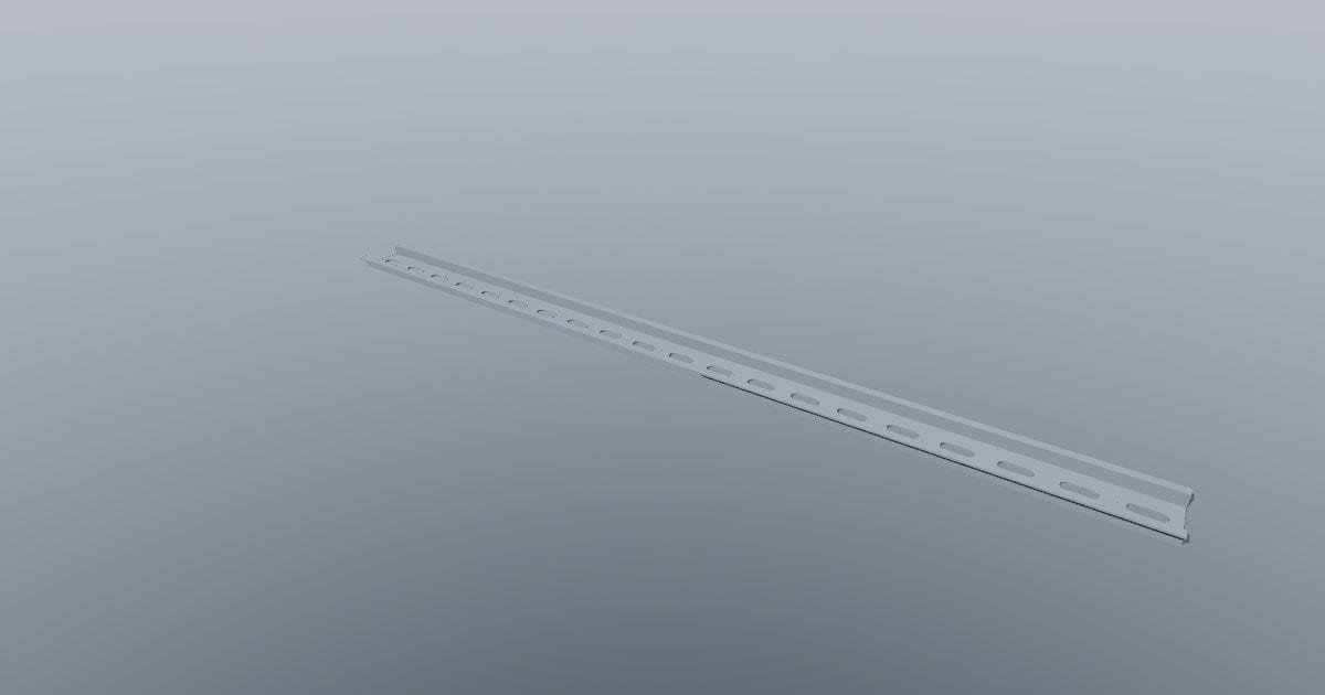 35 x 7.5 mm perforated DIN rail, 500 mm