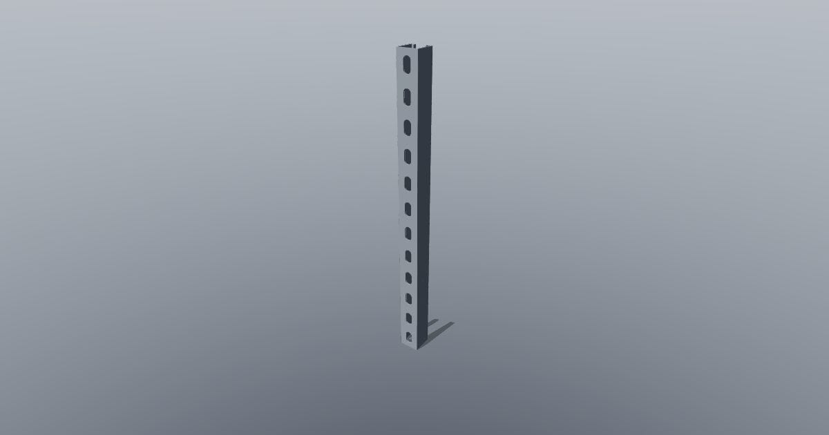 41 x 41 x 2.5 mm slotted strut, 600 mm