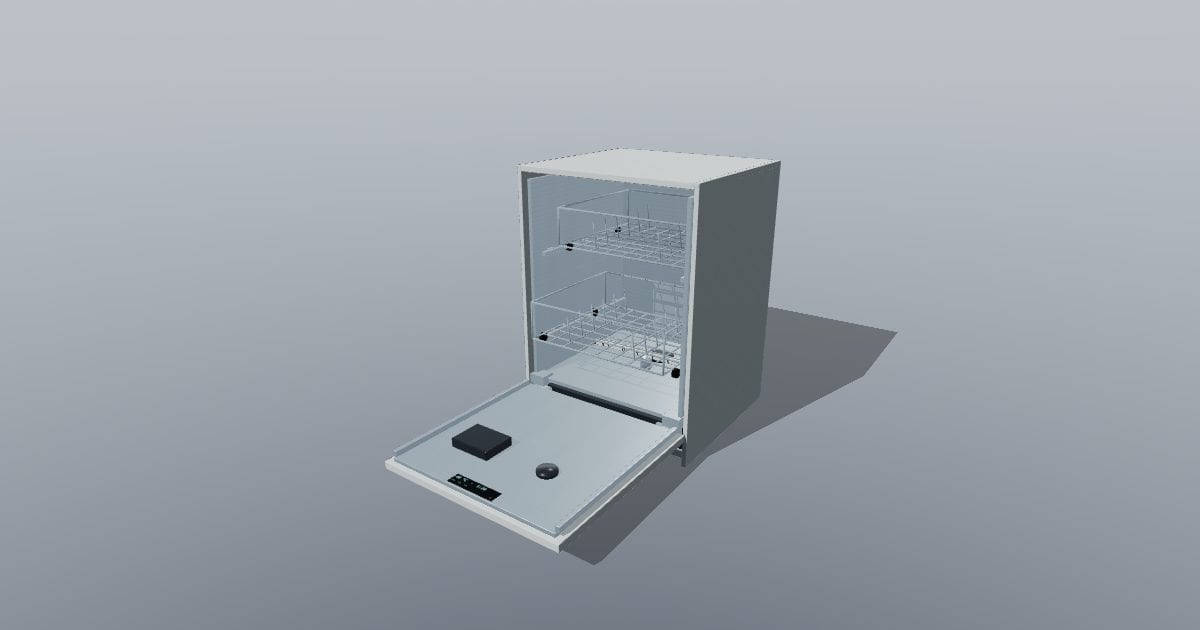 60 cm built-in dishwasher - open