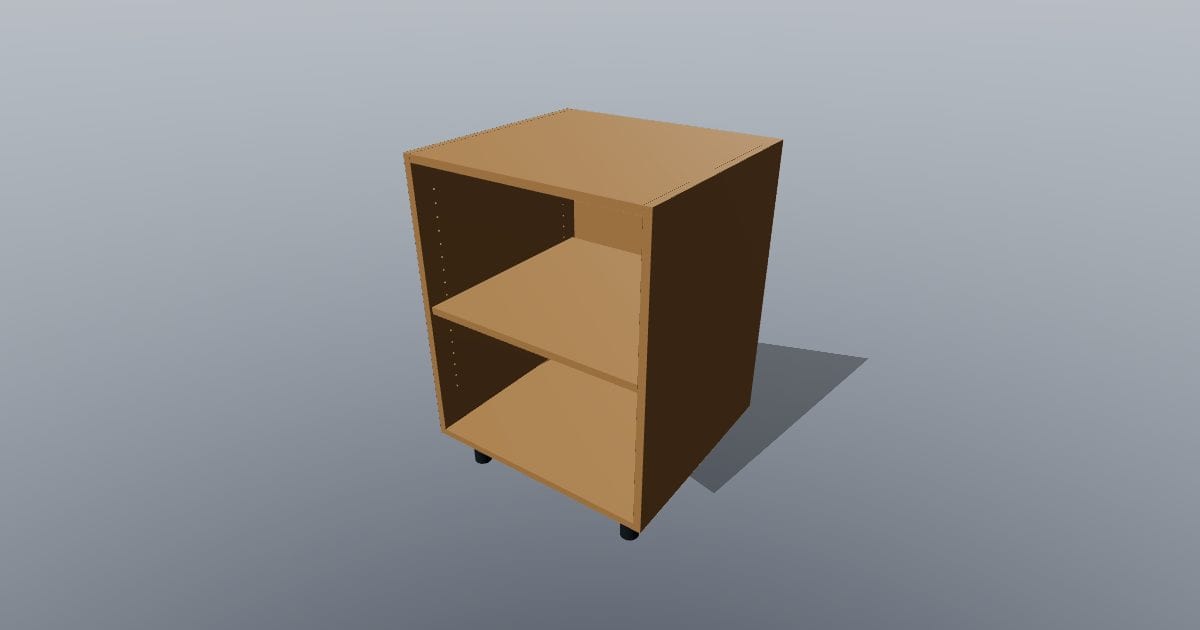600 mm frameless base cabinet carcass