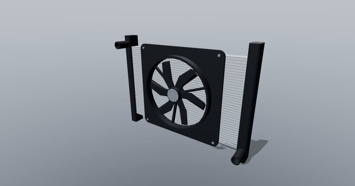 620 mm automotive radiator with six-blade fan