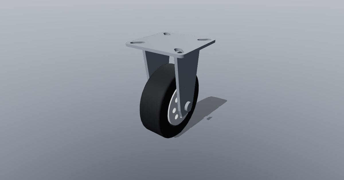 75 mm fixed caster