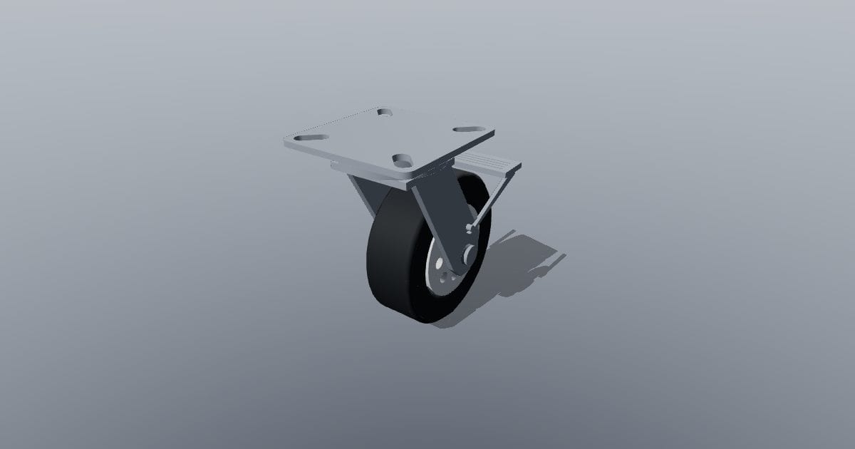 75 mm swivel brake caster