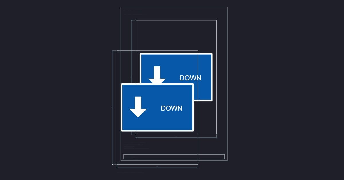 A4 symbol: Arrow down wayfinding