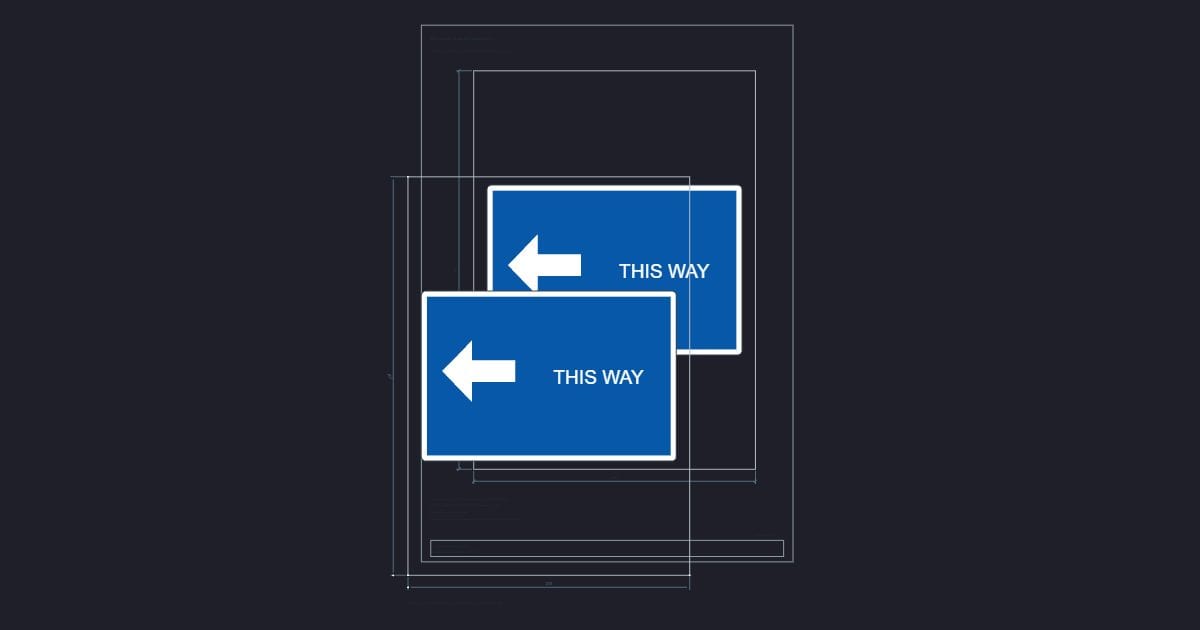 A4 symbol: Arrow left wayfinding