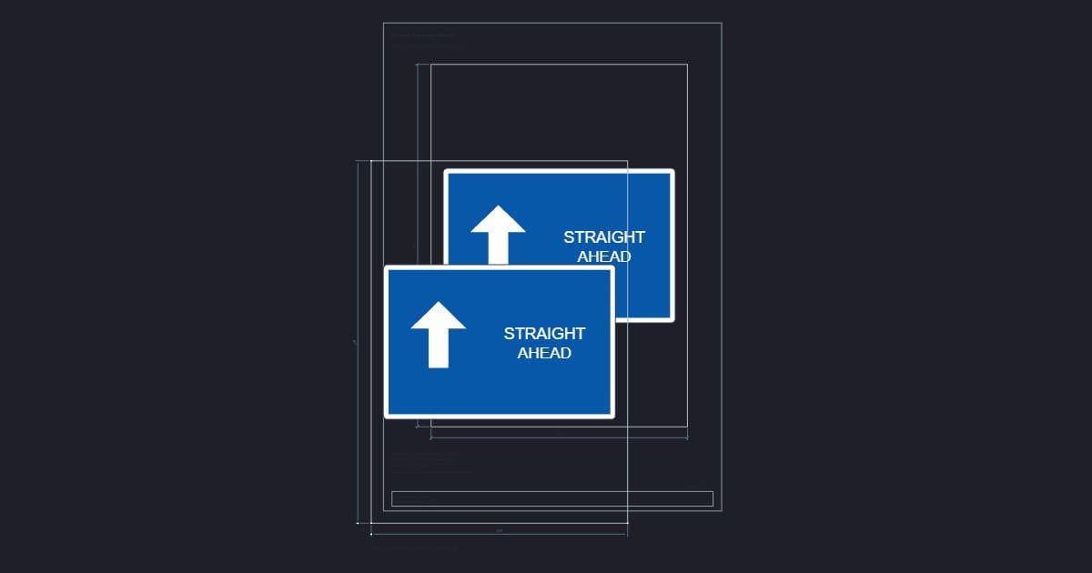 A4 symbol: Arrow straight wayfinding