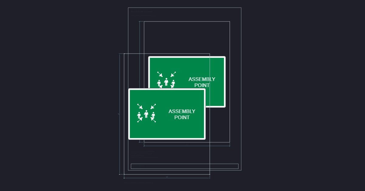 A4 symbol: Assembly point wayfinding