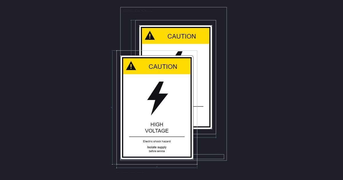 A4 symbol: Caution: high voltage (178 x 254 mm source)