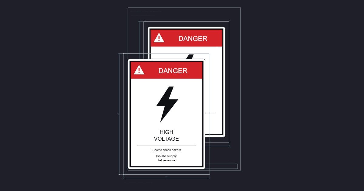 A4 symbol: Danger: high voltage (178 x 254 mm source)