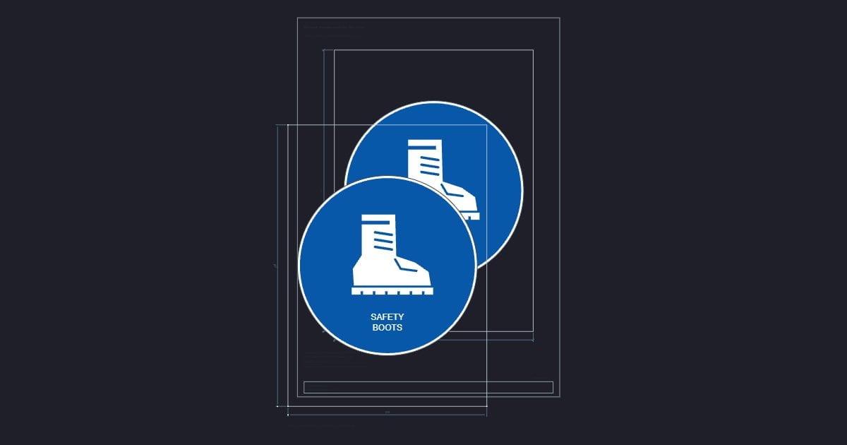 A4 symbol: Mandatory boots sign, 300 mm disc: Free DXF 2D drawing (CC0 ...