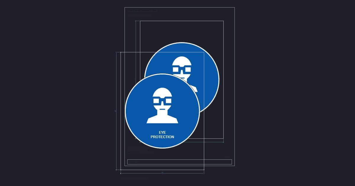 A4 symbol: Mandatory eye protection sign, 300 mm disc: Free DXF 2D ...