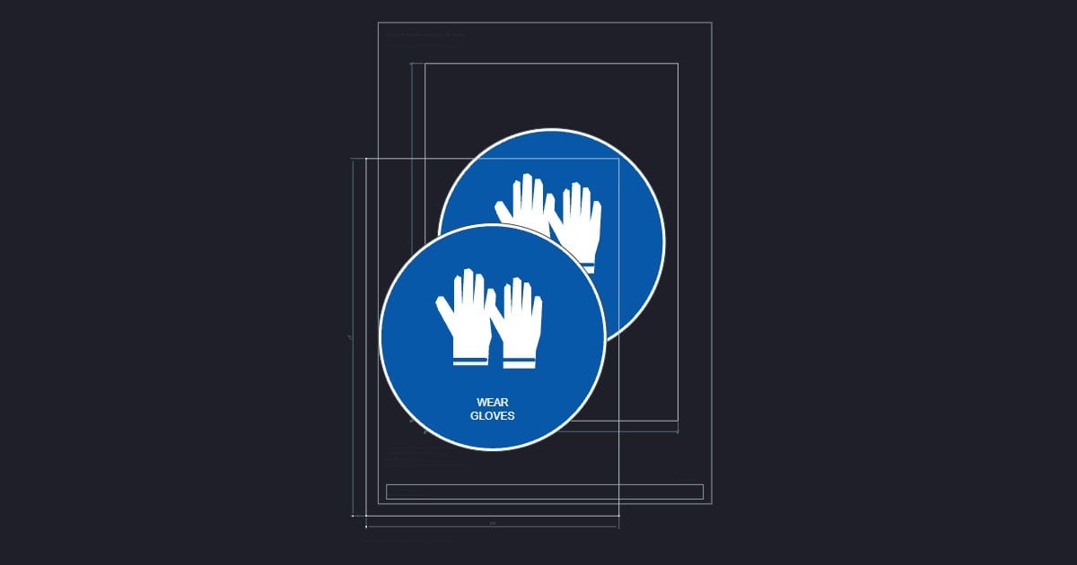 A4 symbol: Mandatory gloves sign, 300 mm disc: Free DXF 2D drawing (CC0 ...