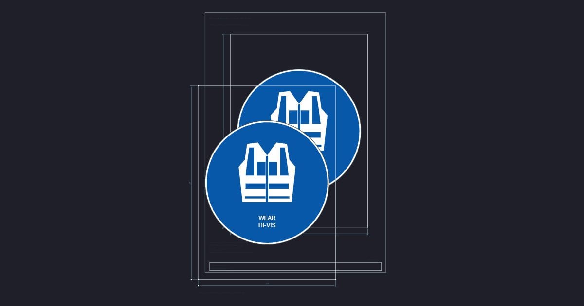 A4 symbol: Mandatory hi vis sign, 300 mm disc: Free DXF 2D drawing (CC0 ...