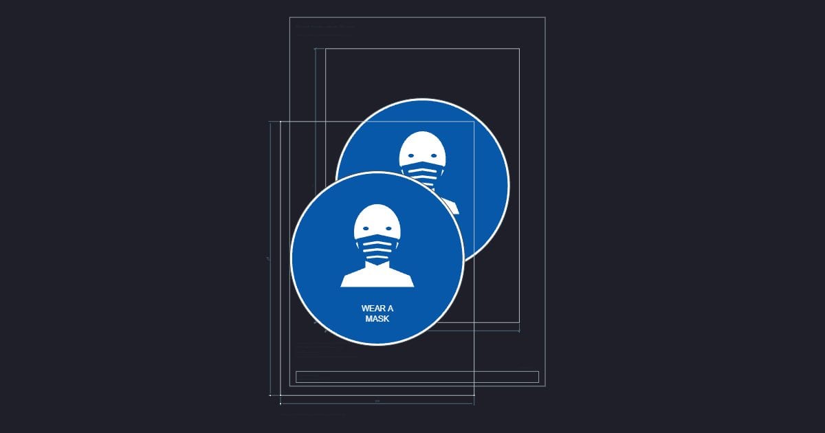 A4 symbol: Mandatory mask sign, 300 mm disc: Free DXF 2D drawing (CC0 ...