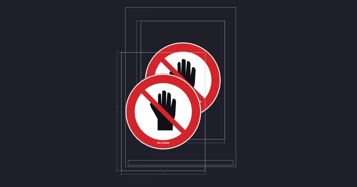 A4 symbol: No access prohibition sign, 300 mm disc: Free DXF 2D drawing ...