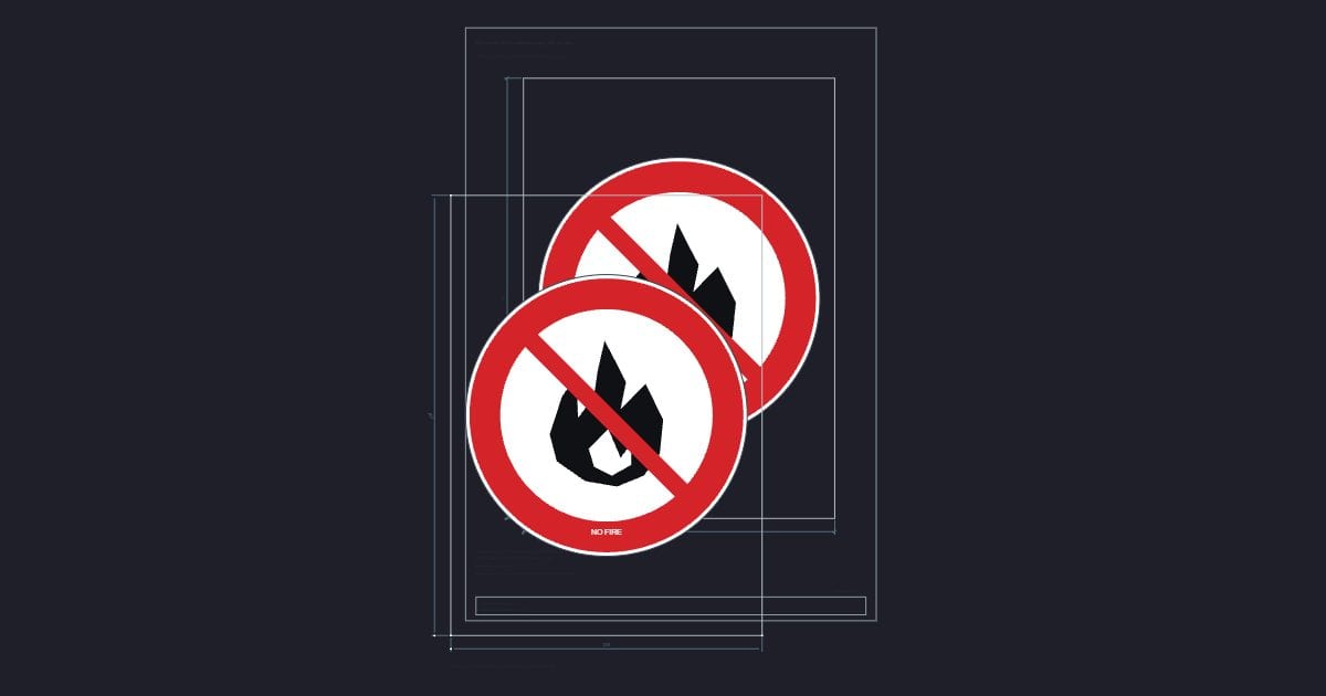 A4 symbol: No fire prohibition sign, 300 mm disc