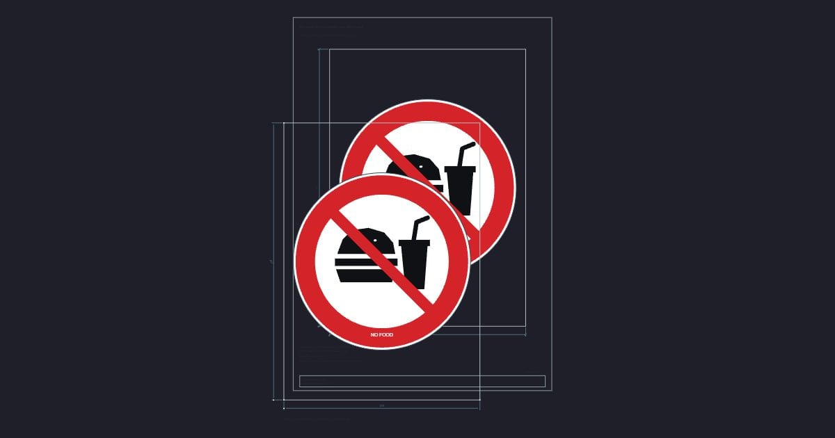 A4 symbol: No food prohibition sign, 300 mm disc