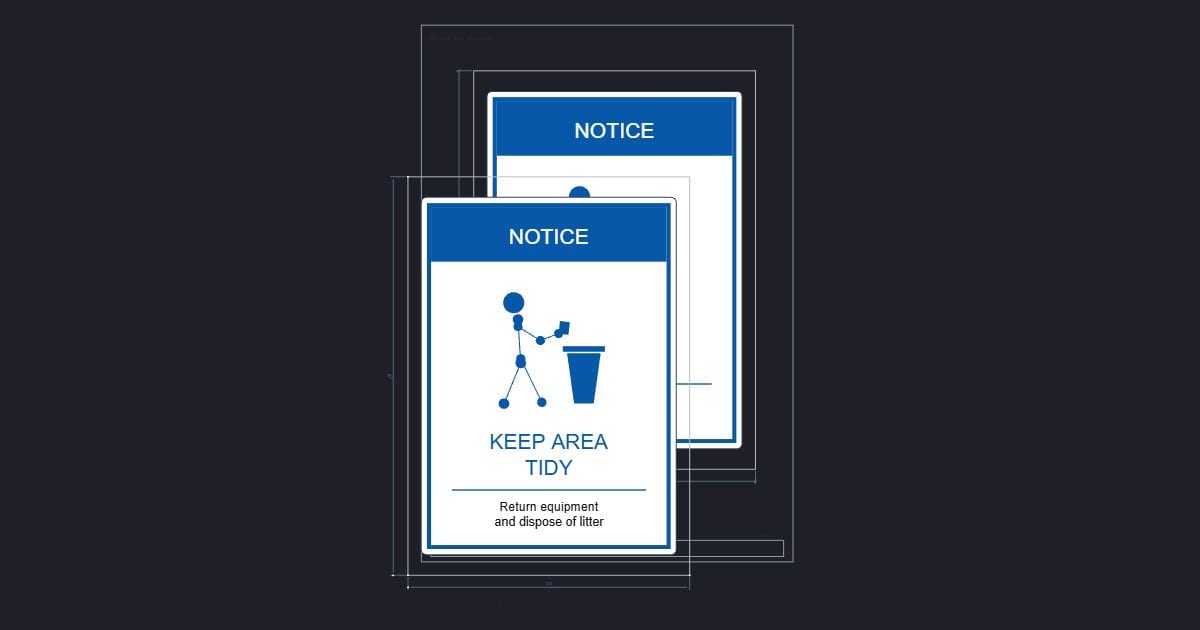 A4 symbol: Notice: keep area tidy