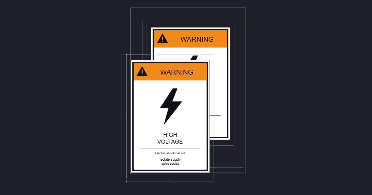 A4 symbol: Warning: high voltage (356 x 508 mm source)