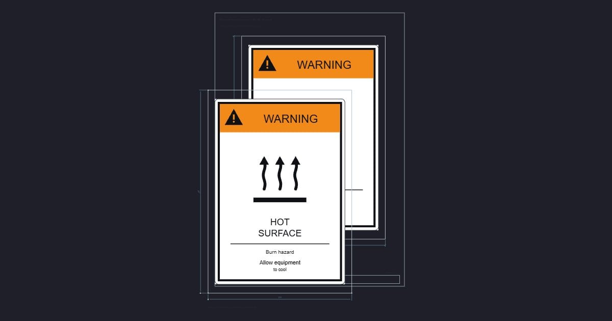 A4 symbol: Warning: hot surface (178 x 254 mm source)