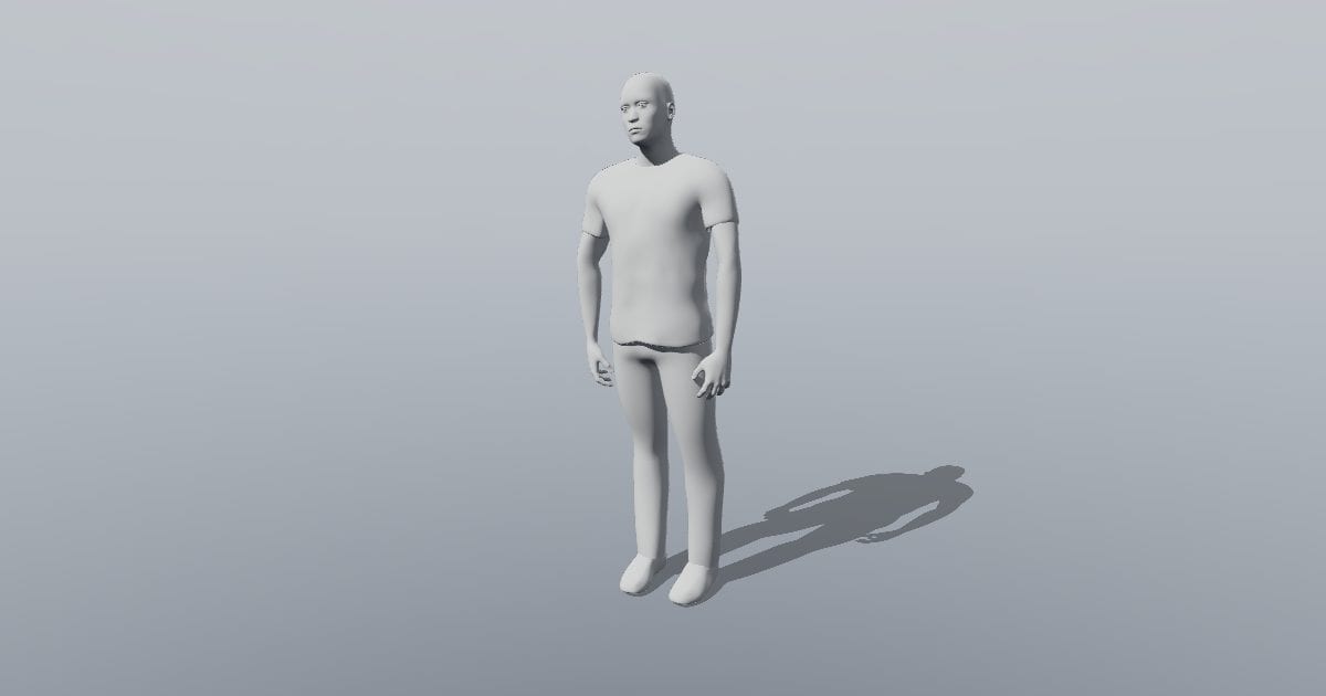 Abstract white man - 3D Person, Standing